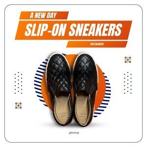 A New Day Women’s Black Slip-On Sneakers Casual Comfort Shoes Size 7